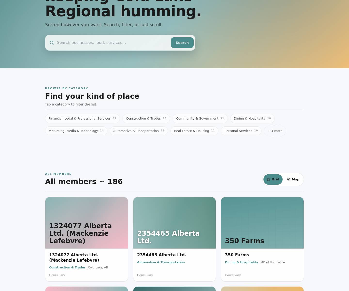 Before: landing page cards